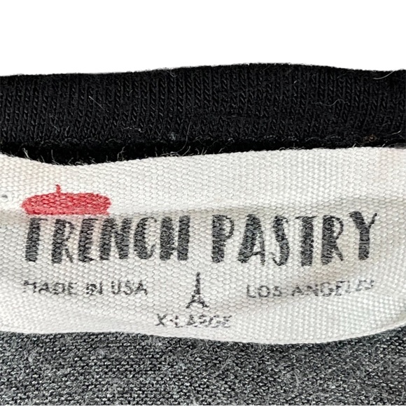 4/$32 French Pastry size Xl panda on front. Black arm cuffs & collar, grey shirt - Picture 7 of 7